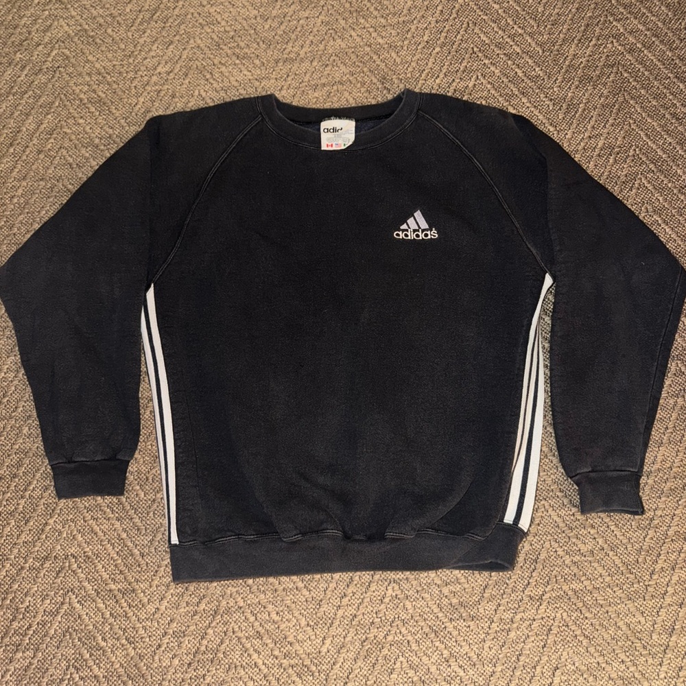 VINTAGE Adidas Pinstripe Crewneck